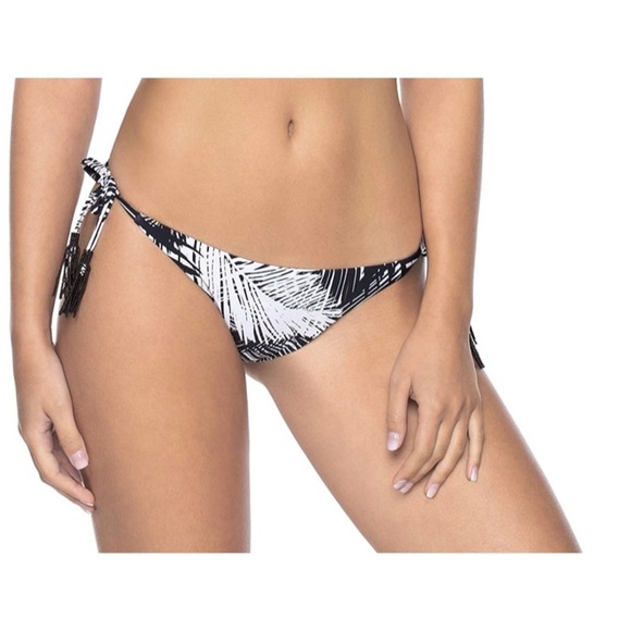 NWT PILYQ Palm Print Side-Tie Beaded Bikini Bottom - Picture 1 of 1